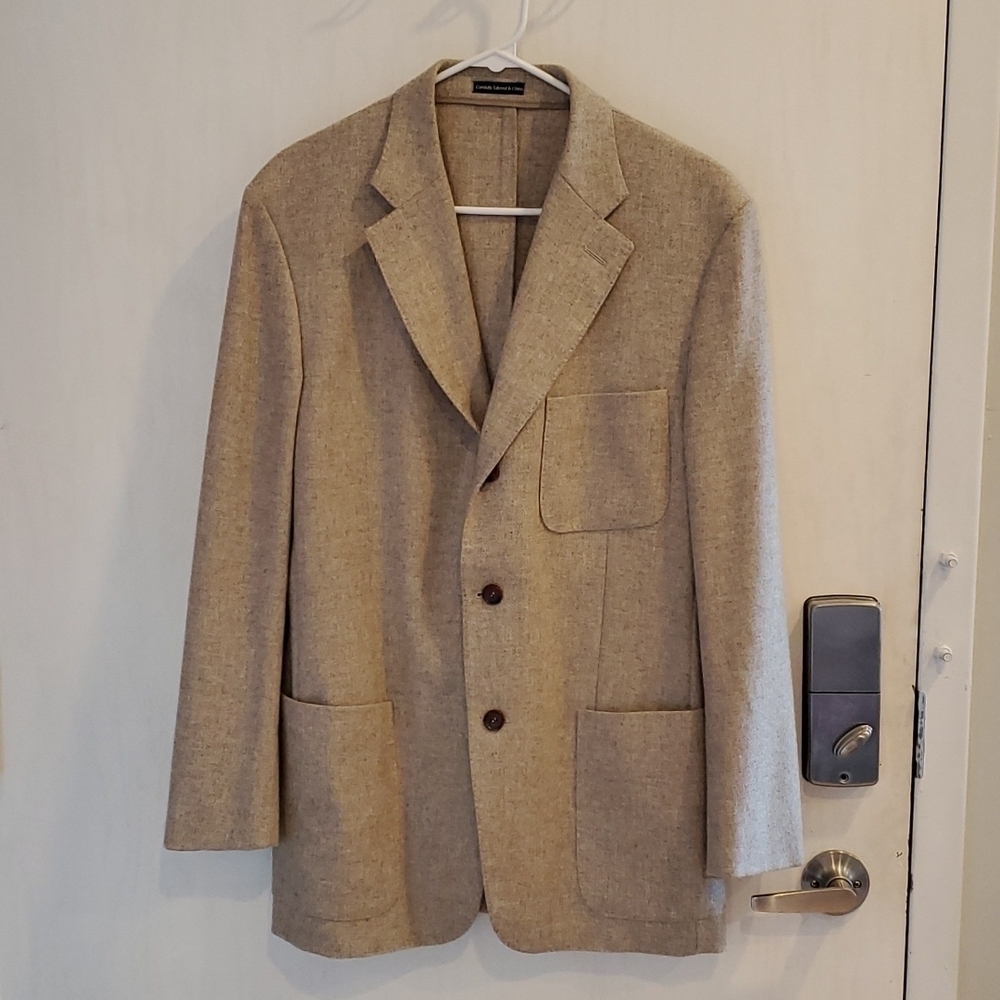 Cesare Di Pino Tan Cashmere Blazer Sport Coat 52